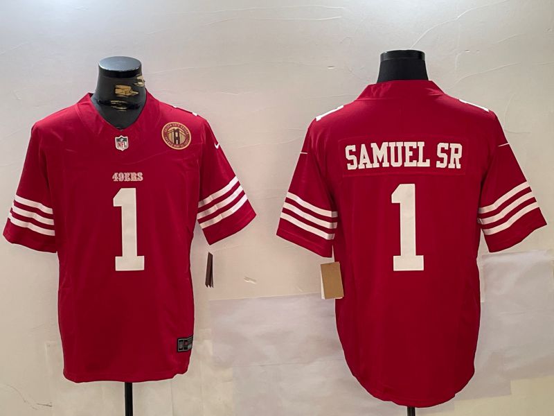 Men San Francisco 49ers #1 Samuel sr Red Three generations 2024 Nike Vapor Limited NFL Jersey style 3->san francisco 49ers->NFL Jersey